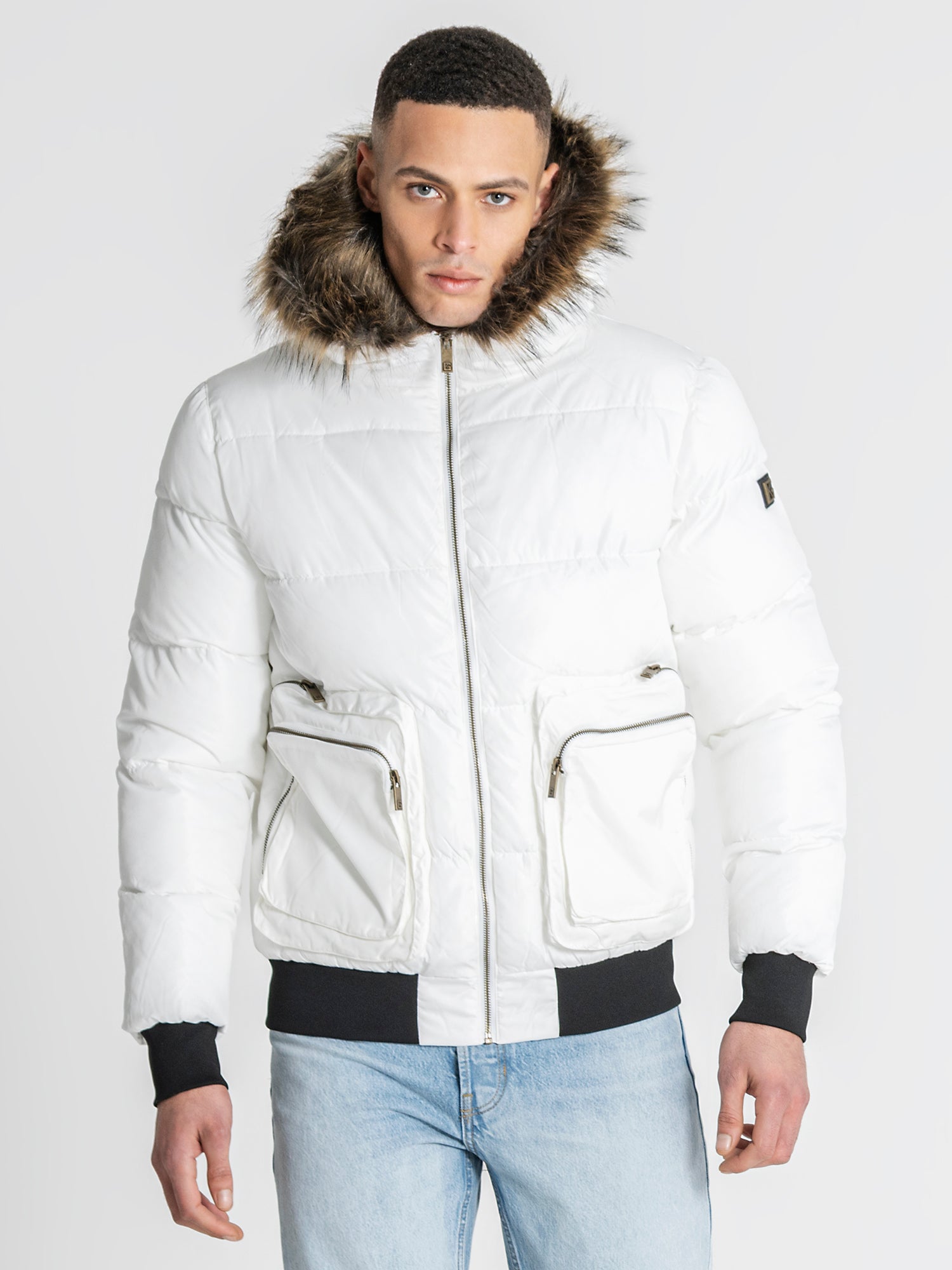 White Utility Puffer Jacket