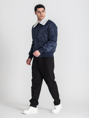 jackets / Dark Blue Aviator Jacket