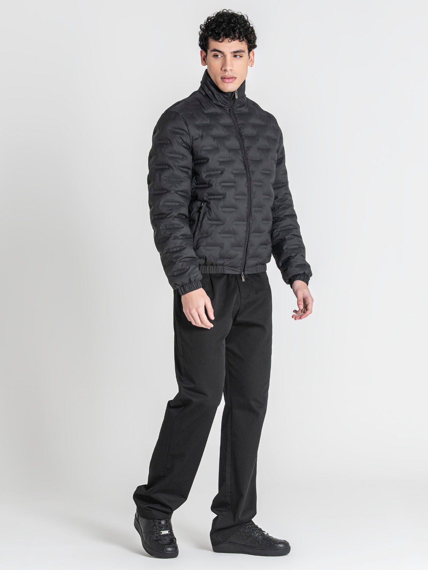 jackets / Black Code Puffer Jacket