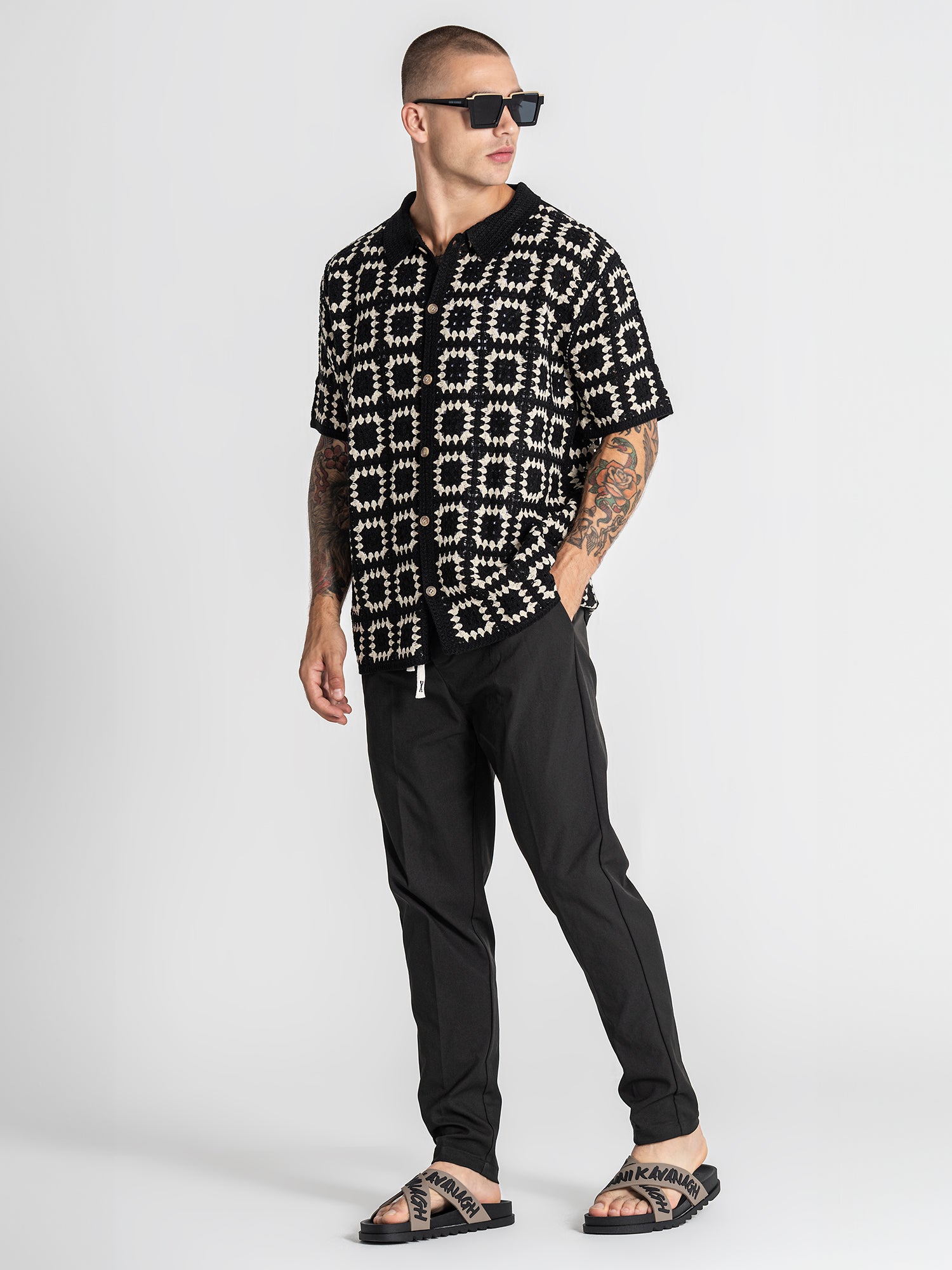 shirts / Black Nature Knit Shirt