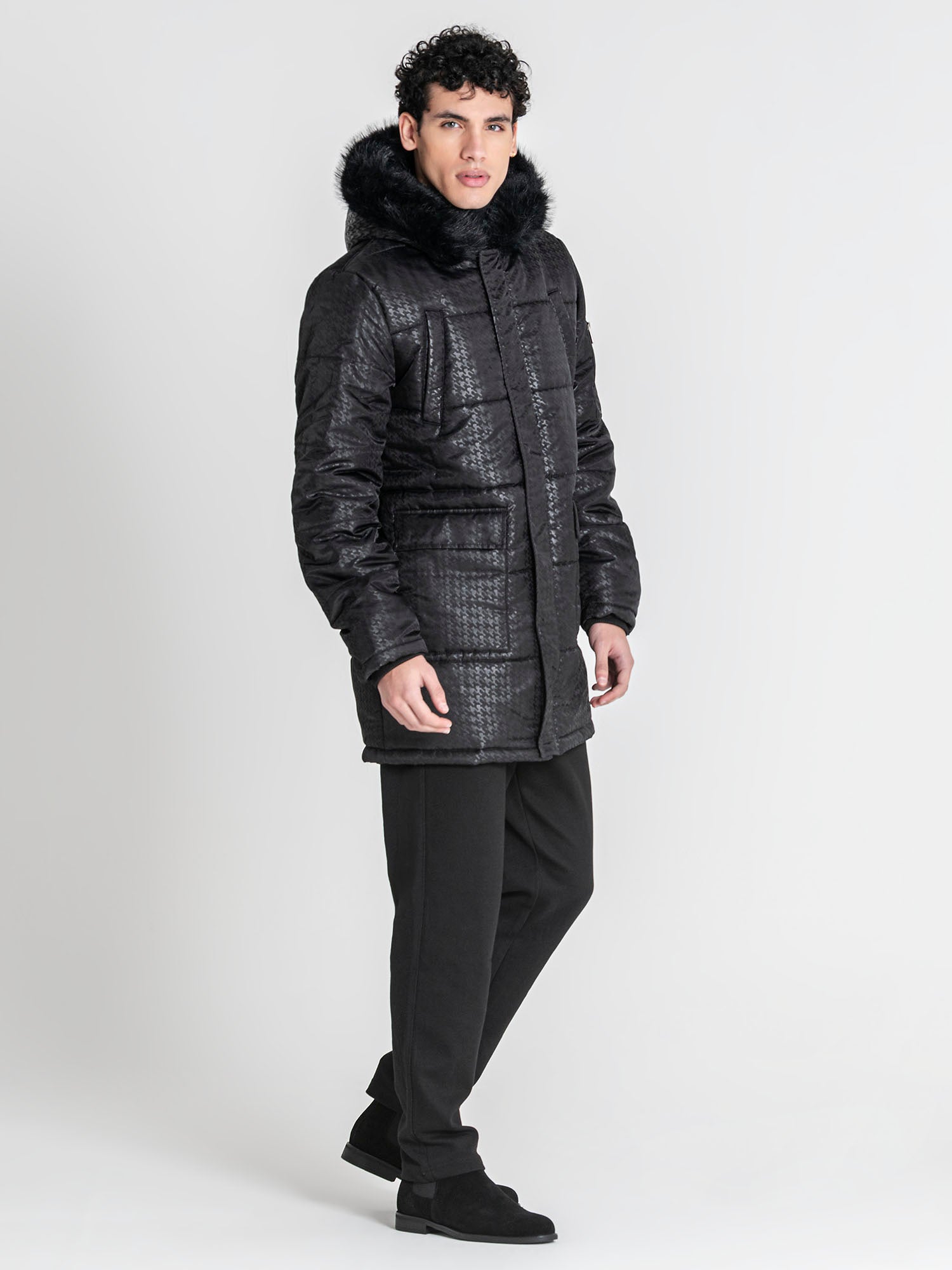 overcoats / Black GK Houndstooth Coat