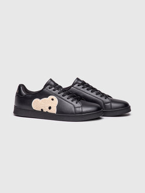 sneakers / Black Plush Sneakers