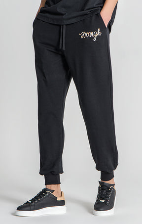 Black Laced Loose Joggers