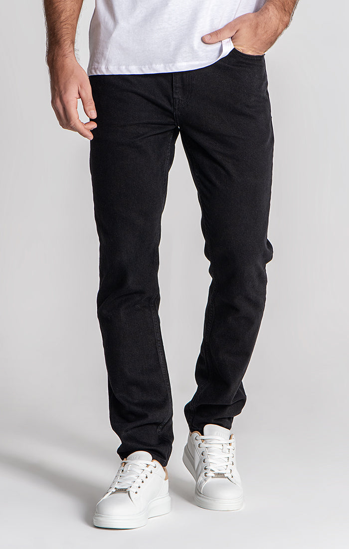 Black Core Straight-Leg Jeans