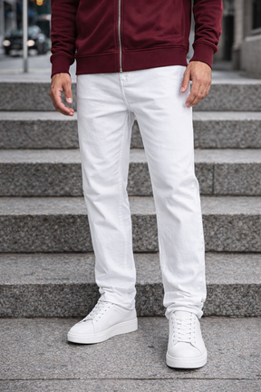 White Carrot Leg Jeans