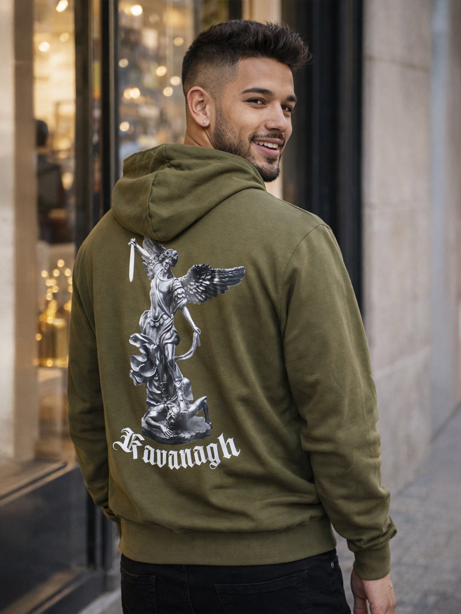 Army Green Warrior Angel Hoodie