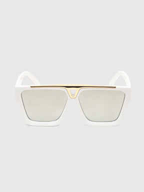 White Rise Block Sunglasses