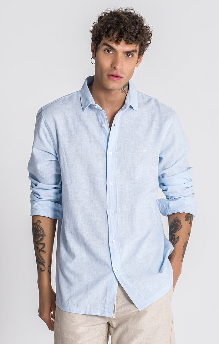 Blue Linen L/S Shirt