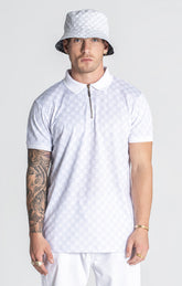 White Clone Zip Polo