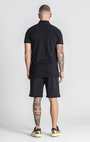 Black Glimpse Up Zip Polo