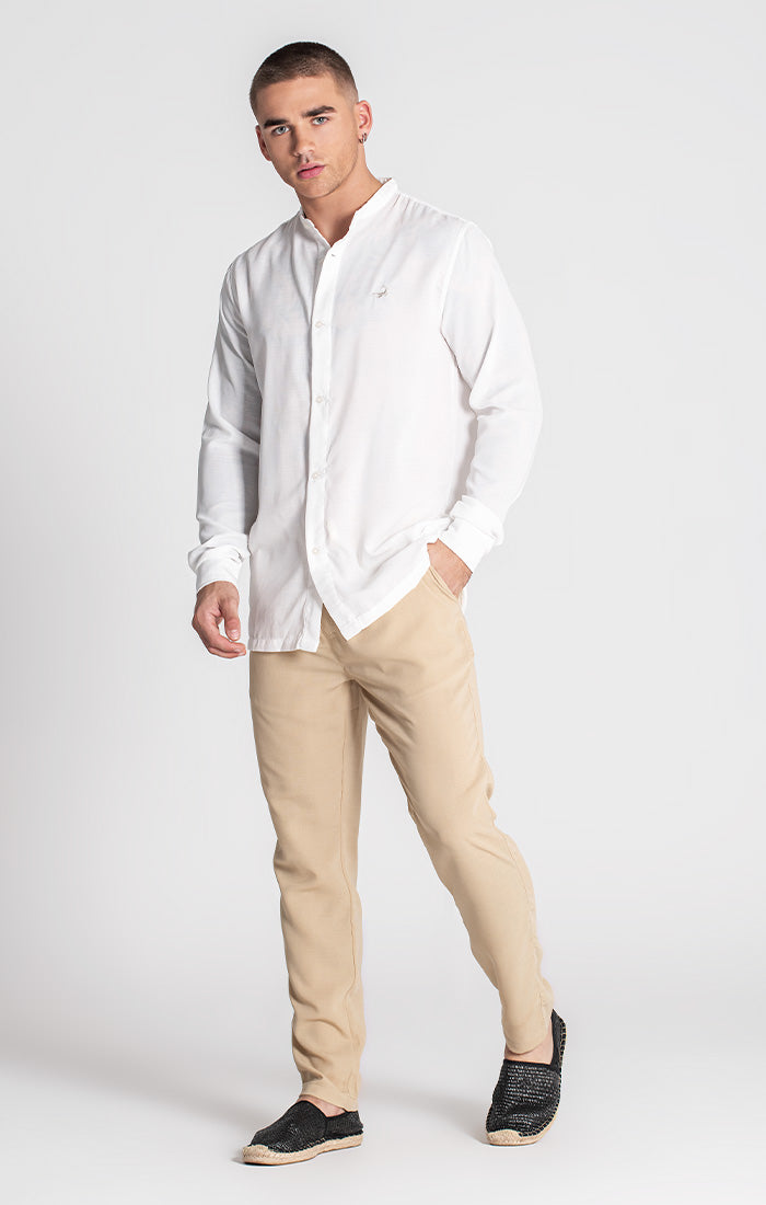 White Linen Grandad Shirt