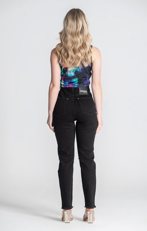 Top Corto Desteñido Multicolor