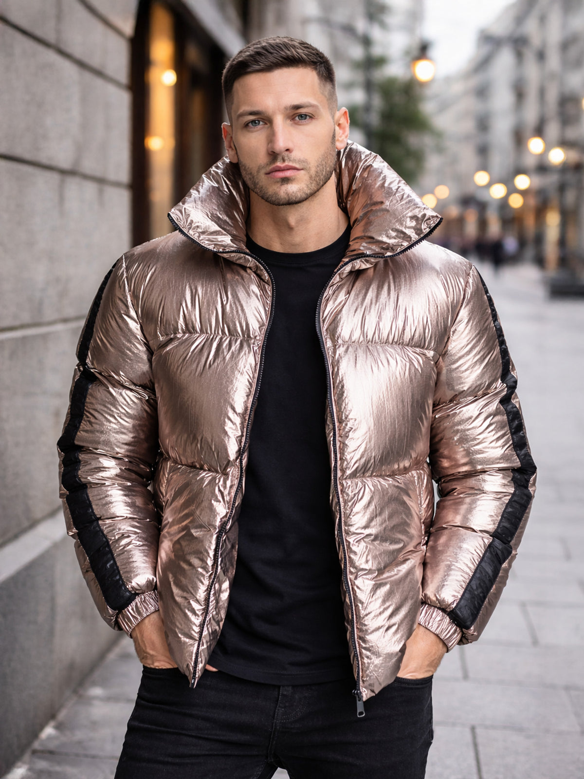 Gold Crypto Puffer Jacket