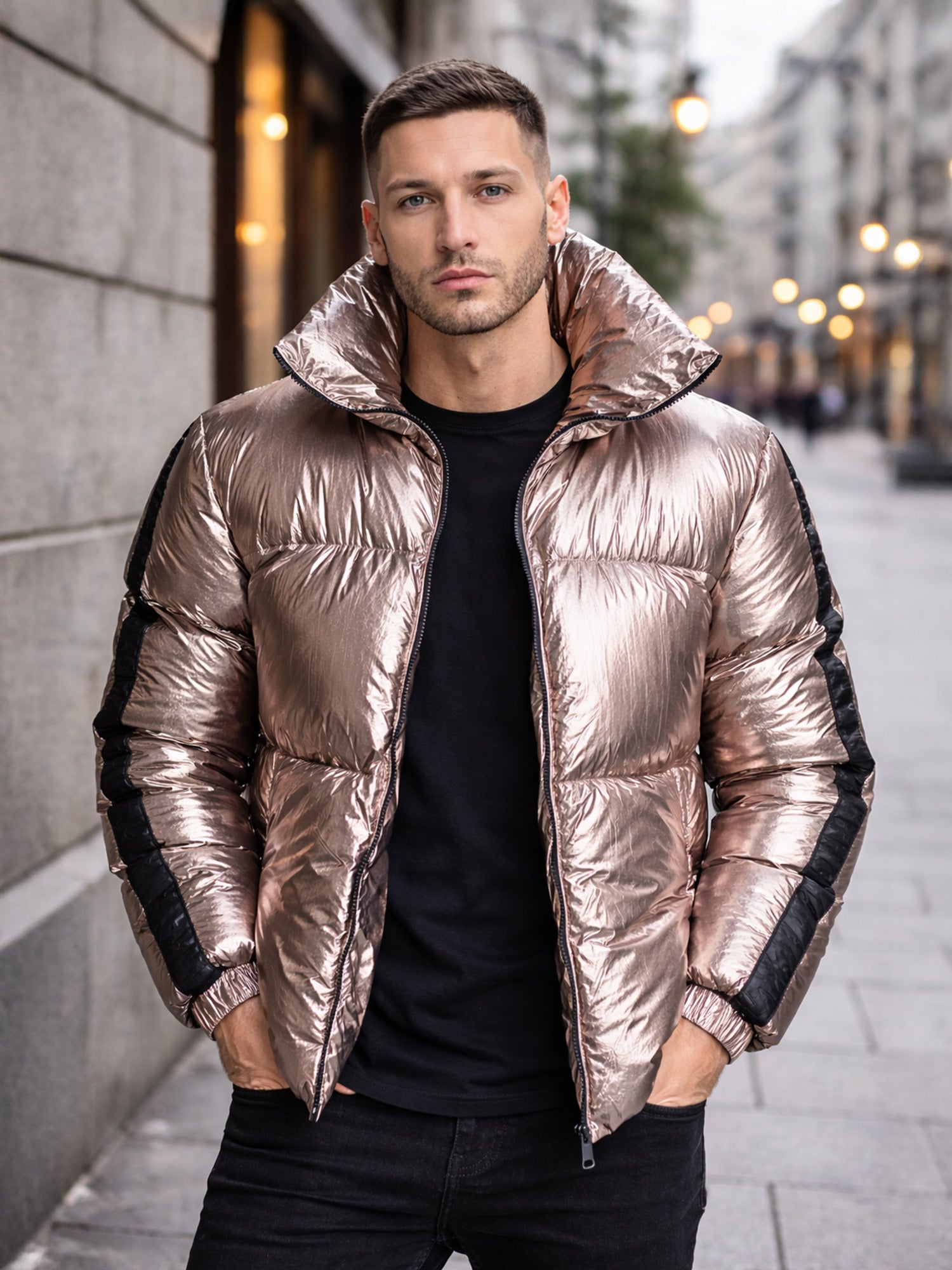 Gold Crypto Puffer Jacket