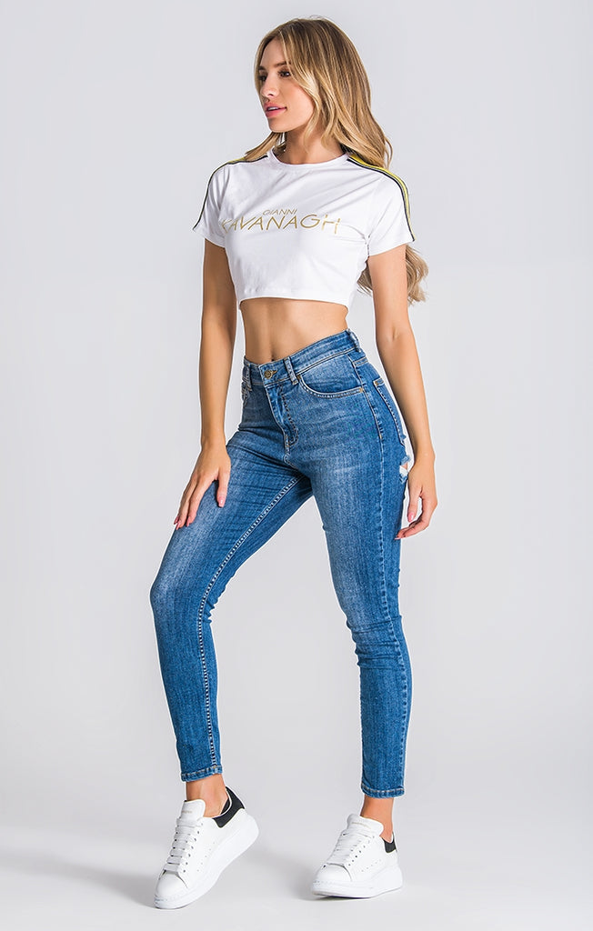 White Old School Cropped Tee | T-shirts | Gianni Kavanagh – UB Online Store