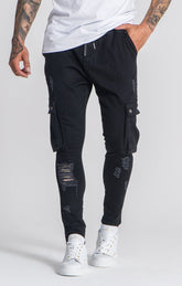 Black Core Skinny Jeans With Cargo Pockets