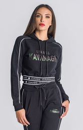 Black Mystic Reflection Cropped Hoodie
