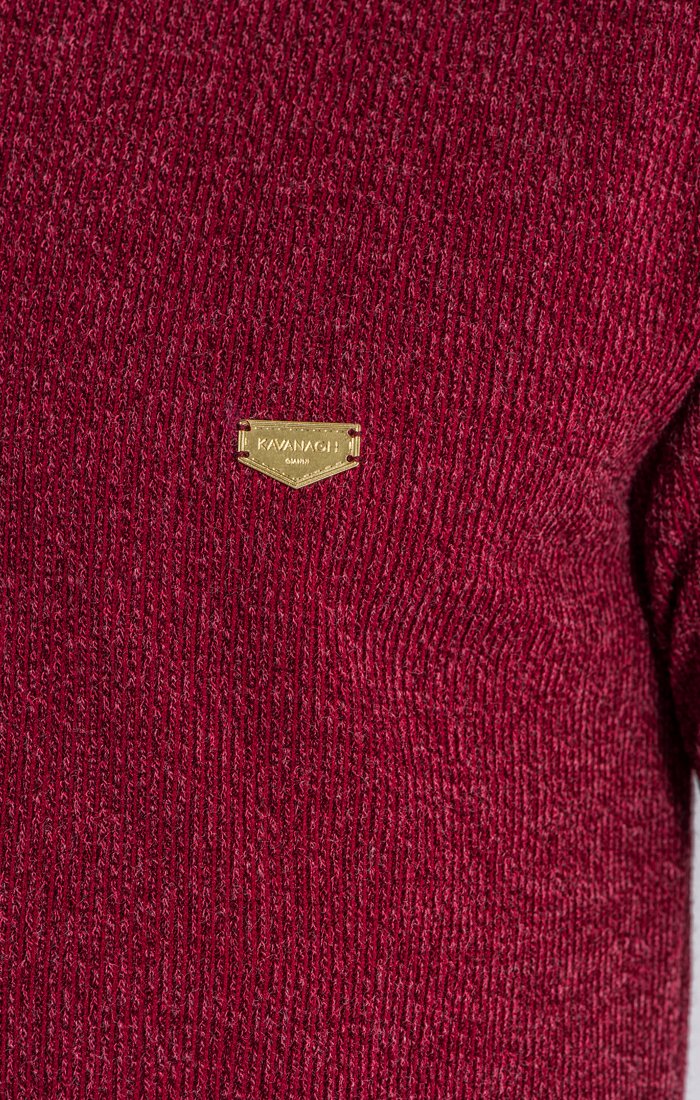 Burgundy Core Turtleneck Medal Sweater
