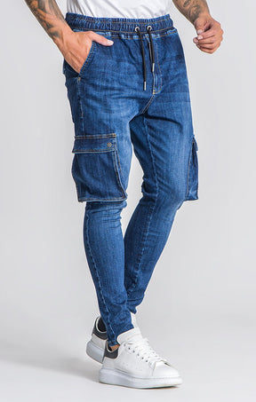Dark Blue Core Drop-Crotched Jeans