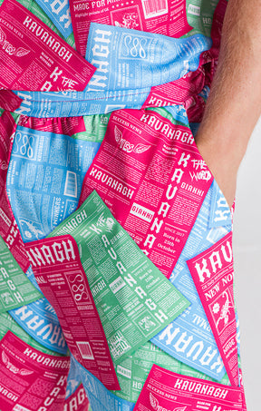Multicolor IDGAF Print Shorts