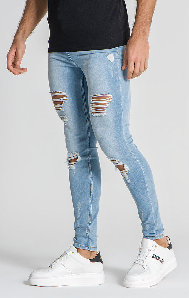 Light Blue Core Destroyed Jeans | Jeans | Gianni Kavanagh – UB Online Store