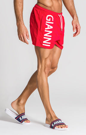 Red Dimension Swimshorts