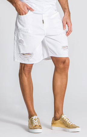 White Spotlight Denim Shorts